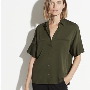 NWT Vince Satin Tailored Blouse